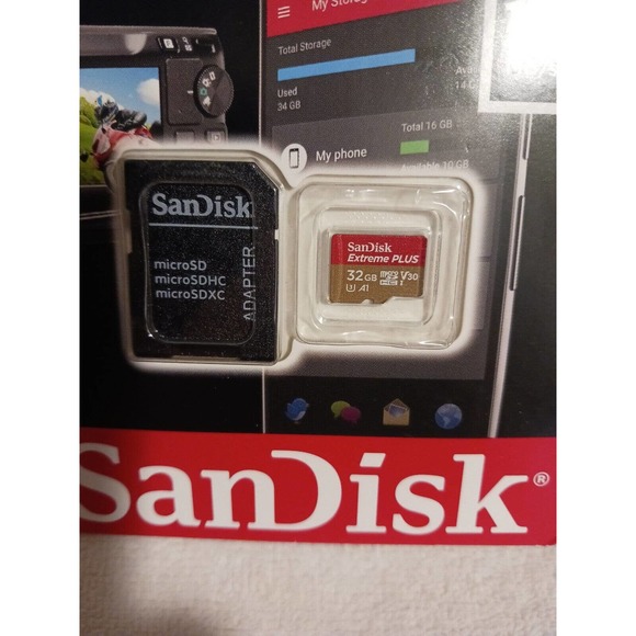 SanDisk 32GB microSD Extreme Capture 100MB/s A1 4K U3 memory card w Adapter - Picture 6 of 10